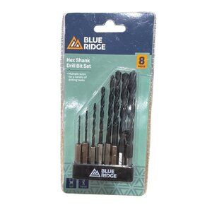 Blue Ridge 8-Piece Hex Shank Drill Bit Set Multiple Sizes For Various Drilling T